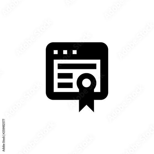 Online sertificate icon. Web page sign. Form symbol