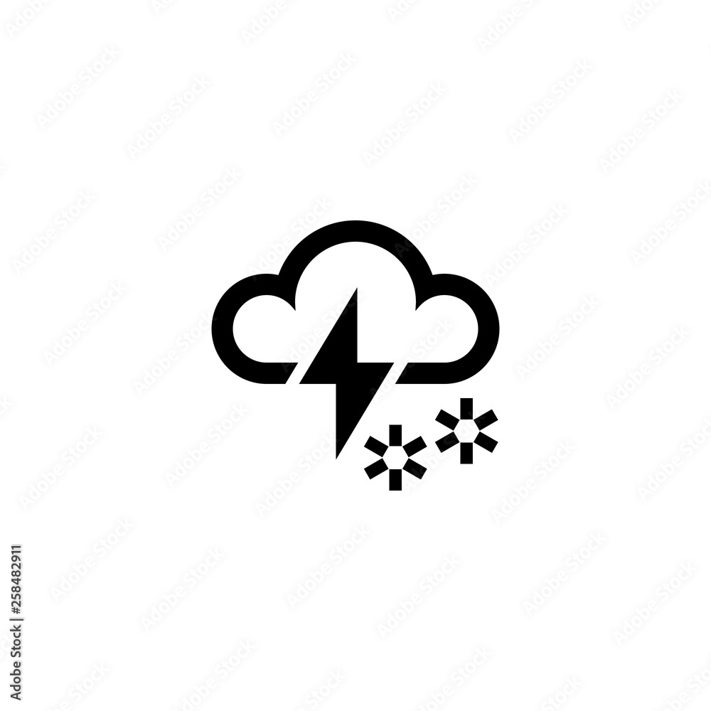 Obraz premium Cloud and lightning icon. Weather sign