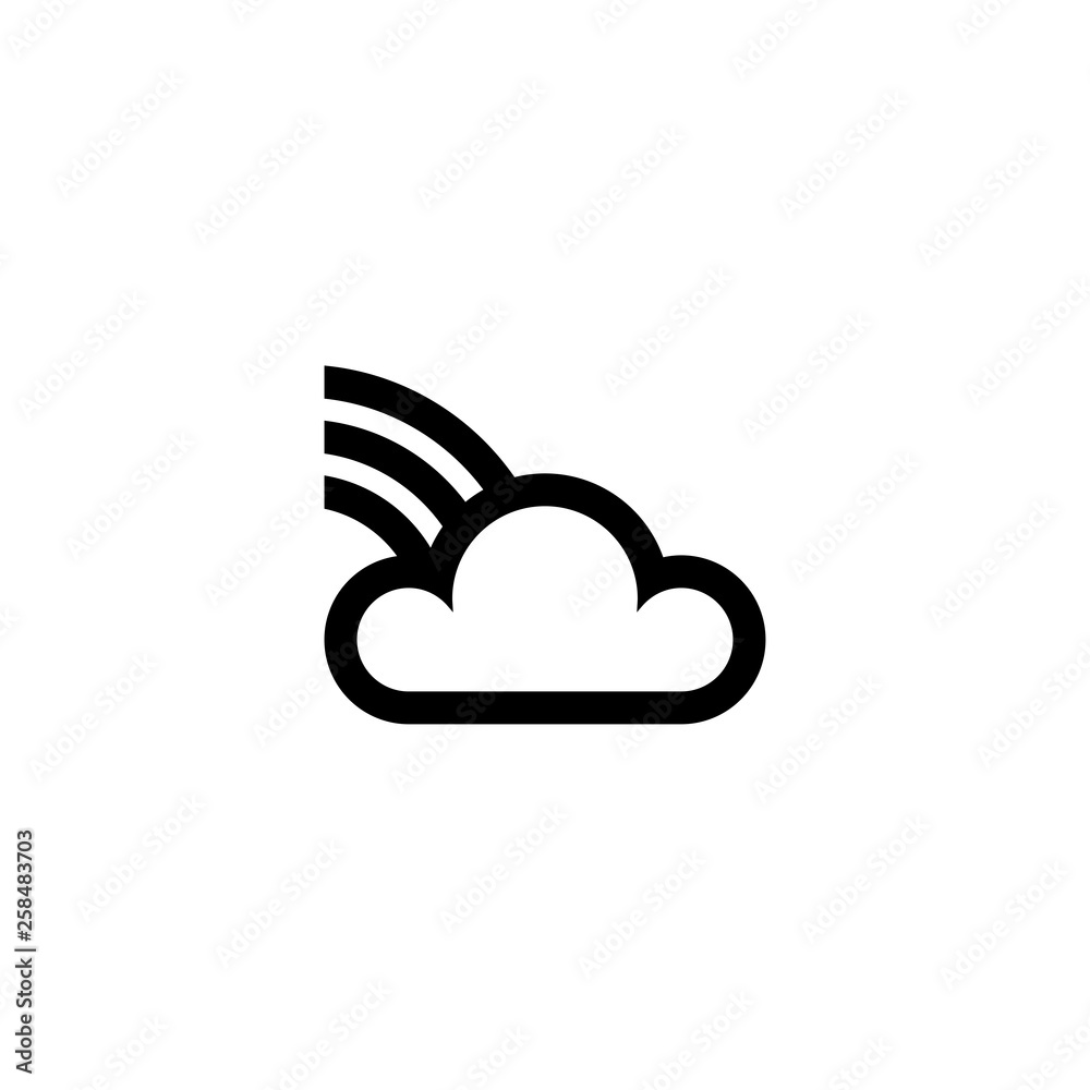 Cloud and rainbow icon. Weather sign Cloud and rainbow icon. Weather sign