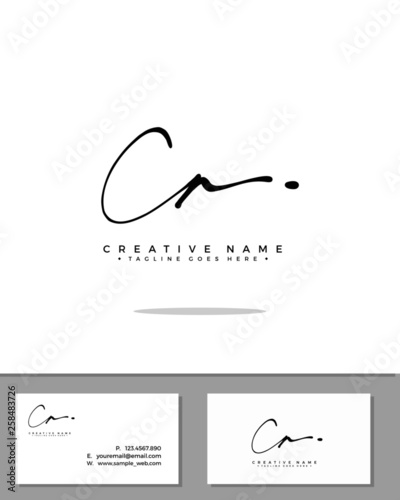 C A CA initial handwriting logo template vector.  signature logo concept