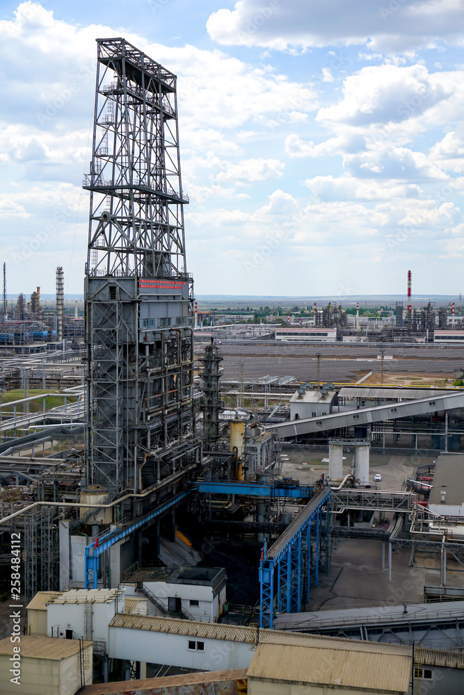 Installation of coke-bitumen production with a chimney at an oil refinery in Russia. equipment and complexes for hydrocarbon processing.