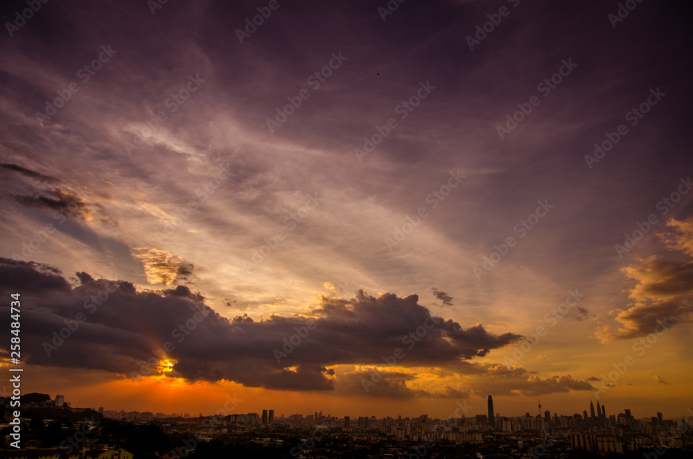 Sunset view of kuala lumpur city from bukit ampang, kuala lumpur, Malaysia. Taken from Ampang Lookout Point. Sunset view of kuala lumpur city from bukit ampang, kuala lumpur, Malaysia. Taken from Ampang Lookout Point.