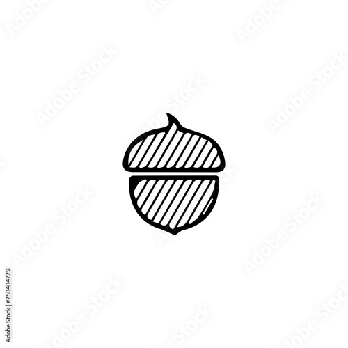  Chestnut icon. Squirrel food sign. Forest symbol