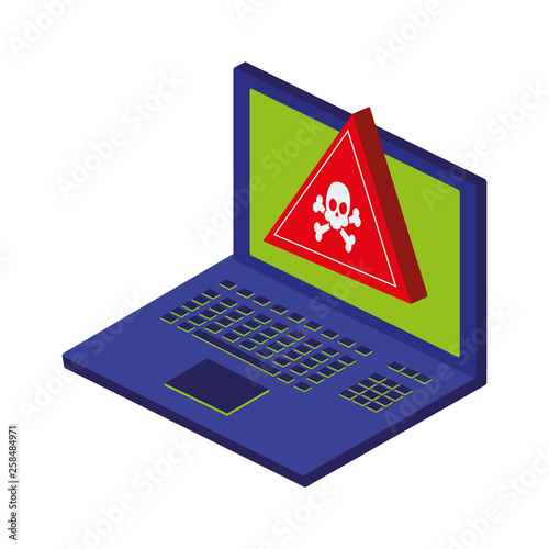 laptop with alert signal