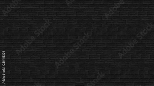 Black brick wall texture background.