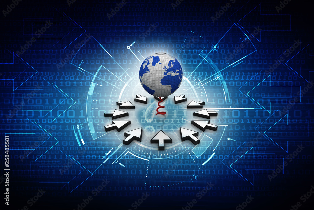 Fototapeta premium 3d illustration Network community concept . Mixed media