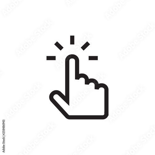 Hand touch icon. Tap click sign