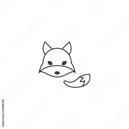 Fox animal icon. Pet shop sign