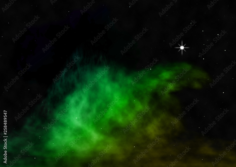 Small part of an infinite star field. 3D rendering