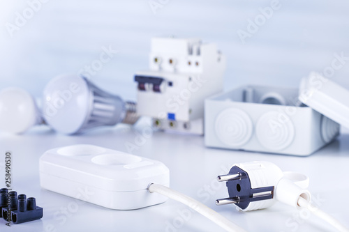 Electrical equipment. Electric background.