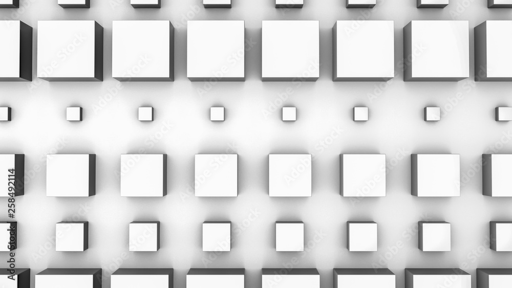 Bright cubes abstract background. Three-dimensional illustration. 3d render