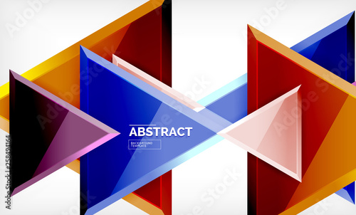 Free Download Tech futuristic geometric 3d shapes, minimal abstract background - GFXLoad