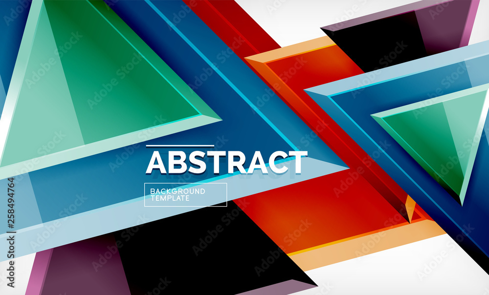 Flying triangles compostion geometric background Flying triangles compostion geometric background