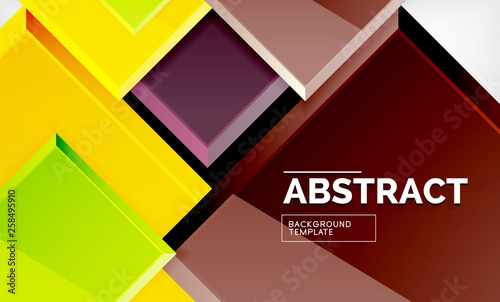 Geometric abstract background, modern square design