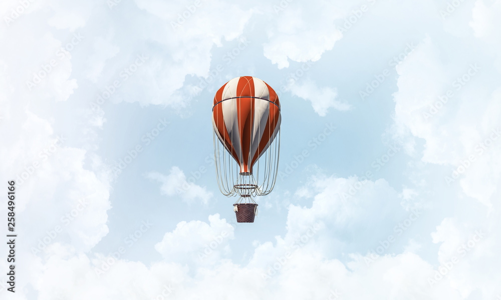 Fototapeta premium Flying hot air balloon in the air.