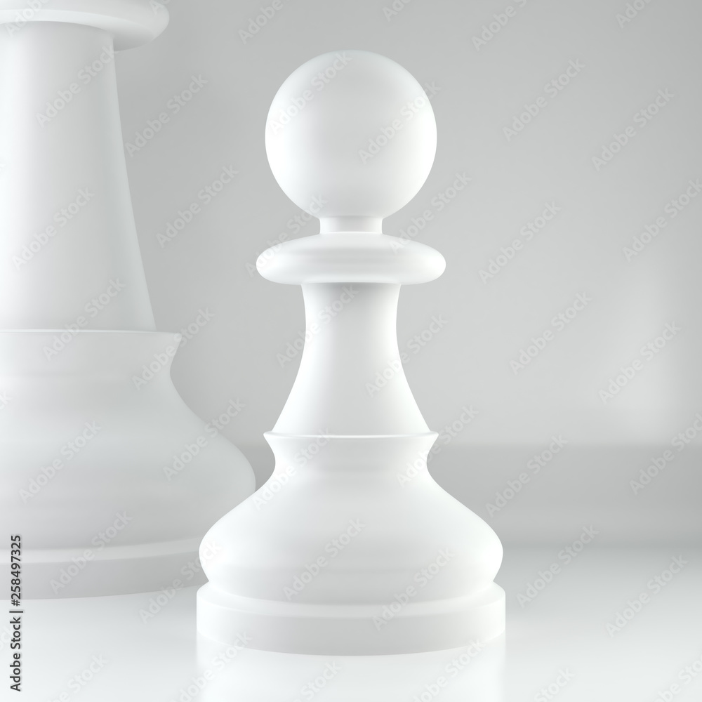 Closeup of Chess Pawn Isolated on a White Background. Closeup of Chess Pawn Isolated on a White Background.