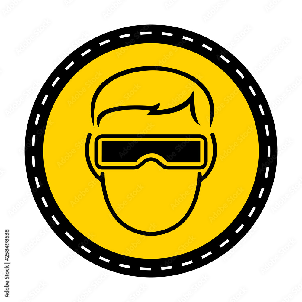Symbol wear goggles Sign on white background,vector illustration Symbol wear goggles Sign on white background,vector illustration