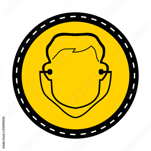Symbol Wear Ear Plug Sign on white background,vector illustration