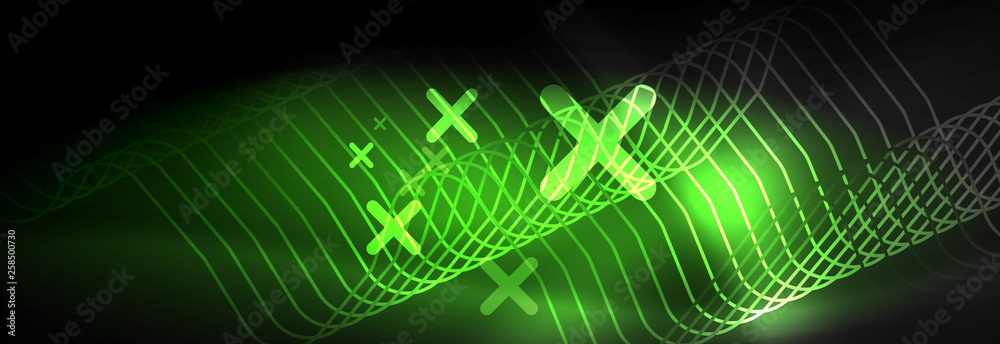 Dark neon light glowing template, abstract vector background lines Dark neon light glowing template, abstract vector background lines