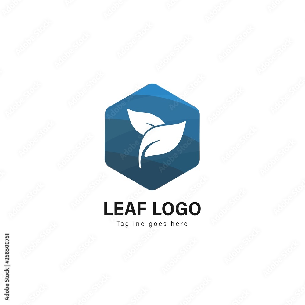 Leaf logo template design. Leaf logo with modern frame vector design Leaf logo template design. Leaf logo with modern frame vector design