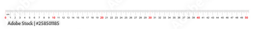 Grid for a ruler of 500 millimeters, 50 centimeters. Calibration grid. Value division 1 mm. Precise length measurement device.