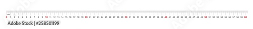 Grid for a ruler of 600 millimeters, 60 centimeters. Calibration grid. Value division 1 mm. Precise length measurement device.