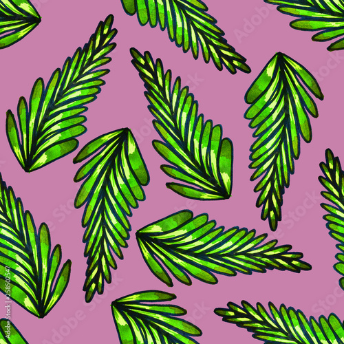 Seamless pattern of leaves. Print for fabric and other surfaces.