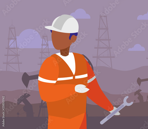 oil industry worker black avatar character