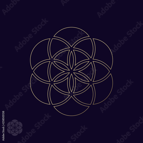 Abstract design element, flower of life. Vector illustration