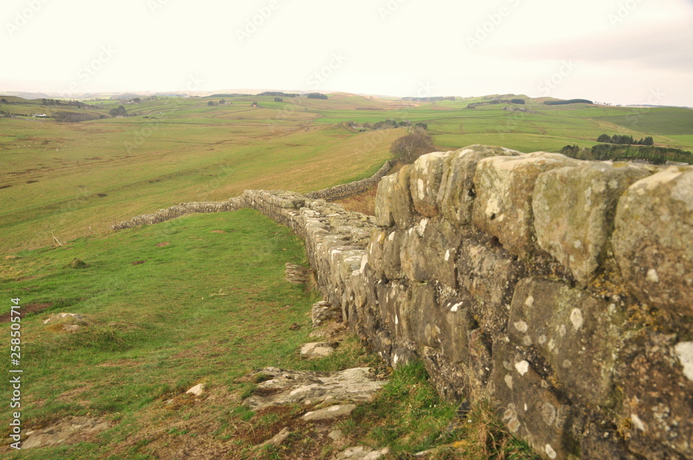 Hadrian's Wall in Northumberland, UK Hadrian's Wall in Northumberland, UK