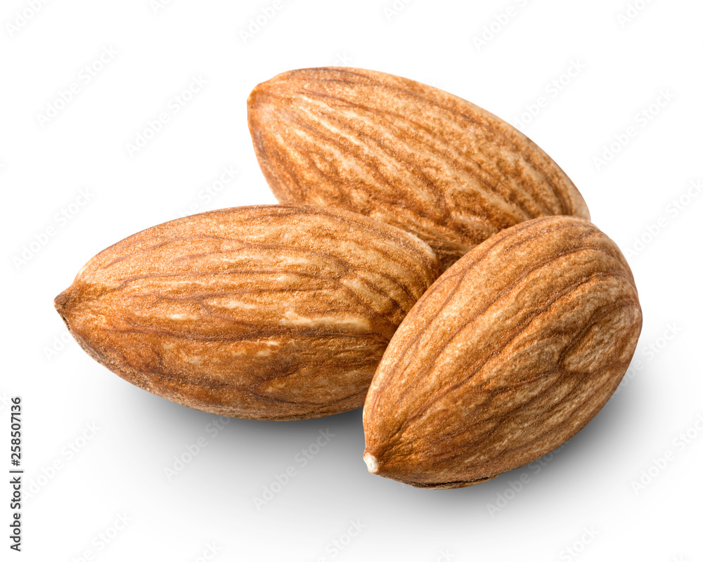 Three almonds nuts Three almonds nuts