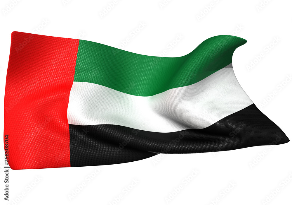 Obraz premium アラブ首長国連邦 国旗 比率1:2