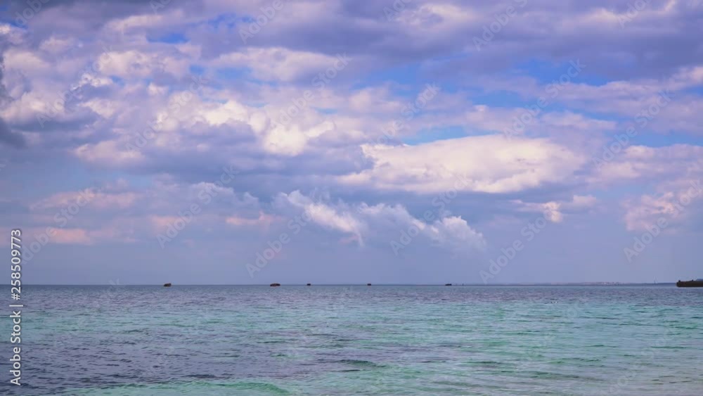 Incredible clouds quickly fly over the sea in crimea Incredible clouds quickly fly over the sea in crimea
