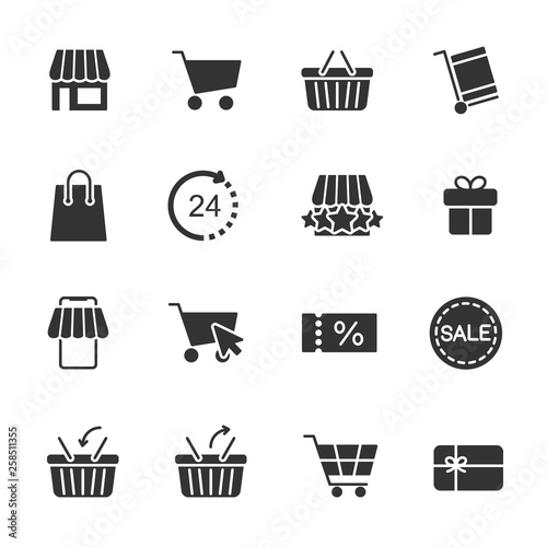 Vector set of shopping icons.