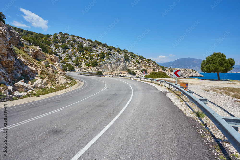 Road along the Mediterranean Sea