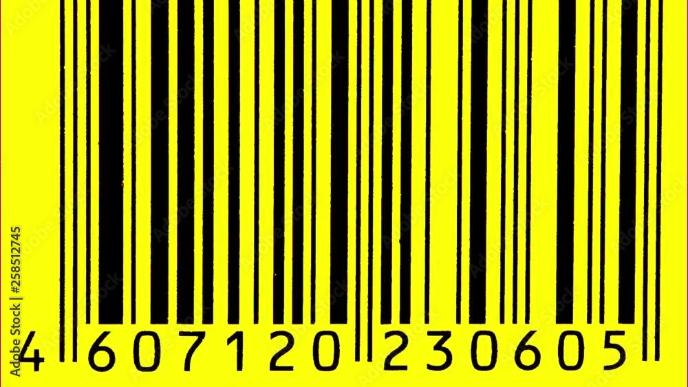 Barcode scanner. Barcode chaos. Animated background. Sequence of fast ...