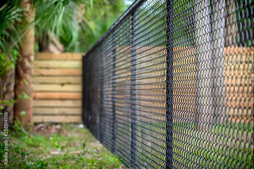 Fotografia, Obraz Black Chain Link Fence