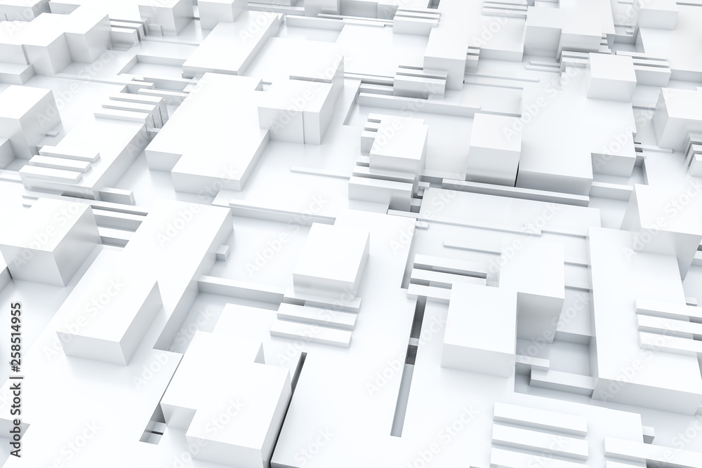 Fototapeta premium 3d rendering, cubes board structure, circuit background