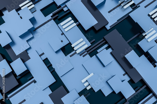 Wallpaper Mural 3d rendering, cubes board structure, circuit background Torontodigital.ca