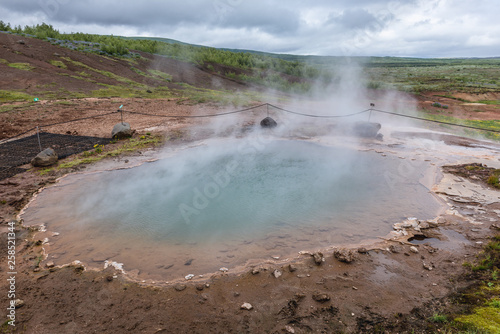 Hot spring in Geysir geothermal area, one of the most famous tourist attractions in Iceland