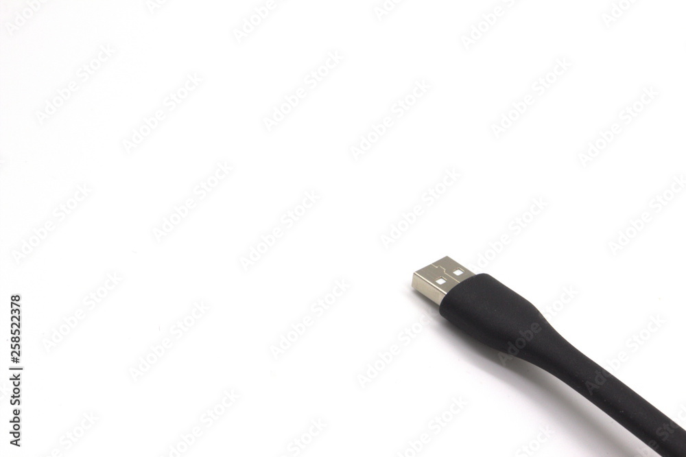 Closeup USB cable isolated on white Closeup USB cable isolated on white
