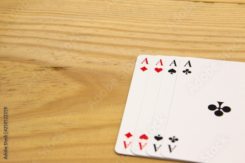 Four aces isolated on white