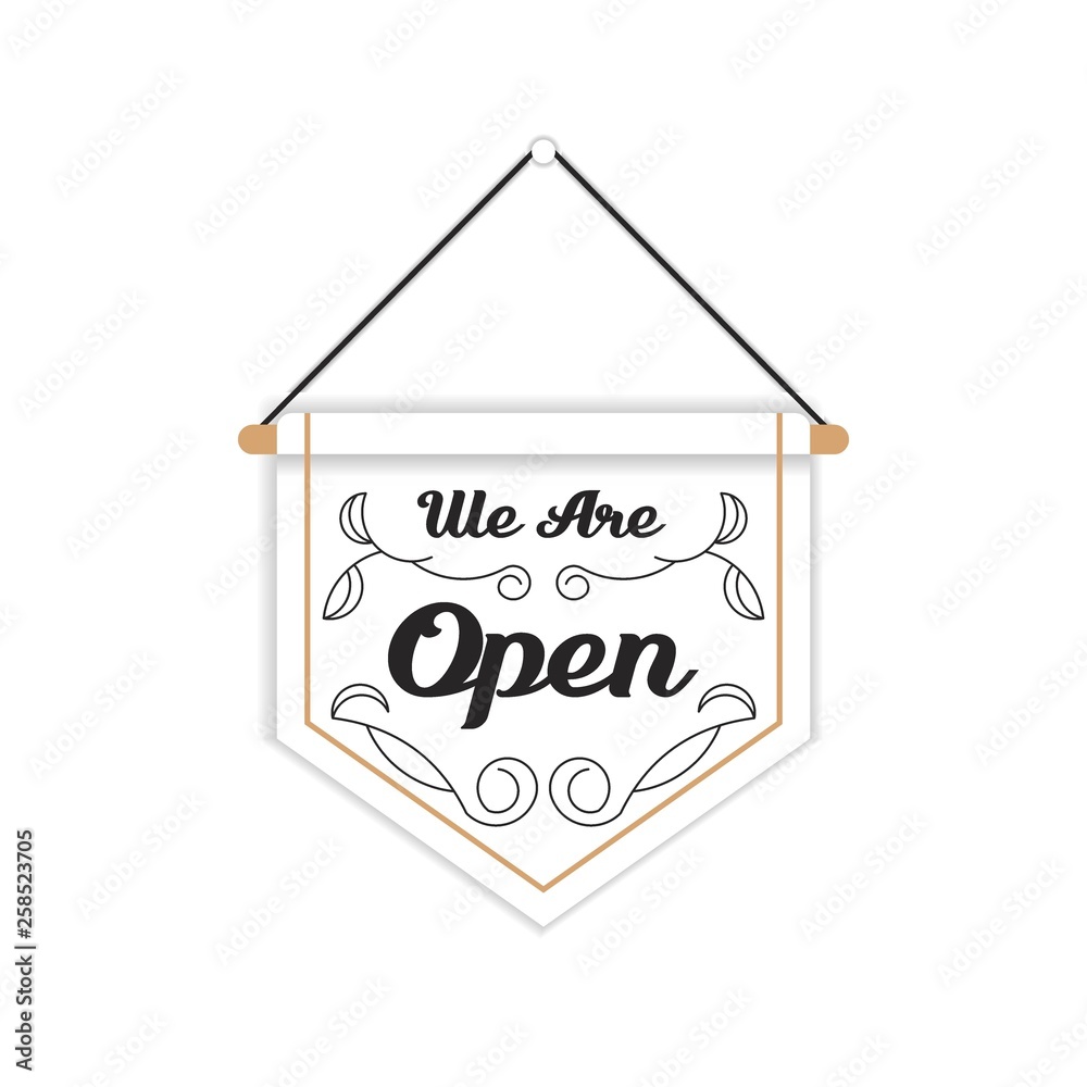 We are open sign vector design for store We are open sign vector design for store