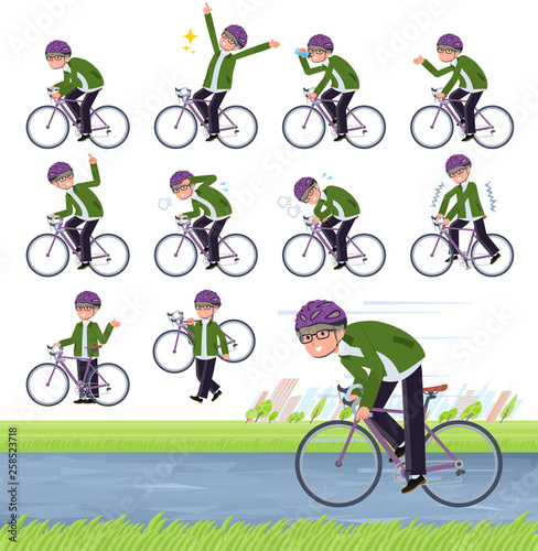 flat type green Coach jacket man_road bike