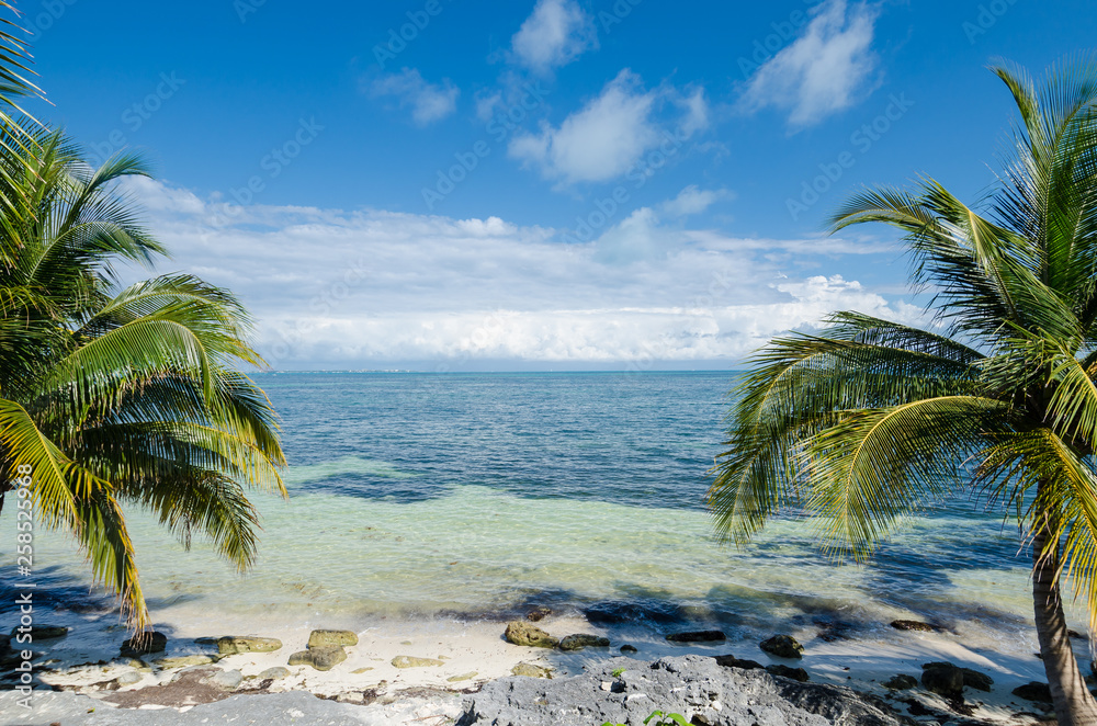 Rocky beach at Mexican Caribbean Rocky beach at Mexican Caribbean