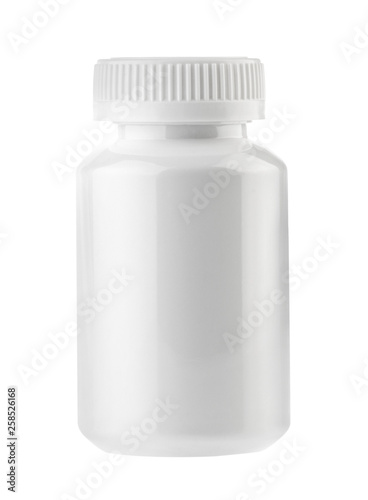 medicine white pill bottle isolated without shadow clipping path - photography photo