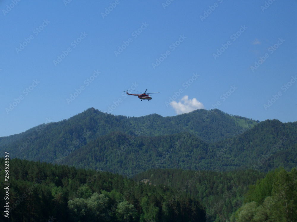 Fototapeta premium Magnificent mountain view landscape from the top of the mountain panoramic view