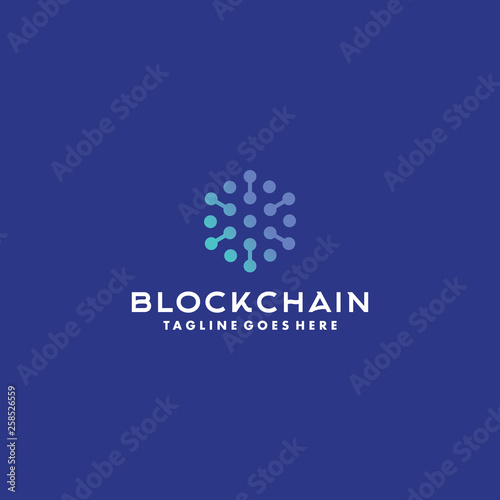 Block Chain Logo / Technology Icon / Digital Vector / Modern Symbol / Company Logo Design Inspiration