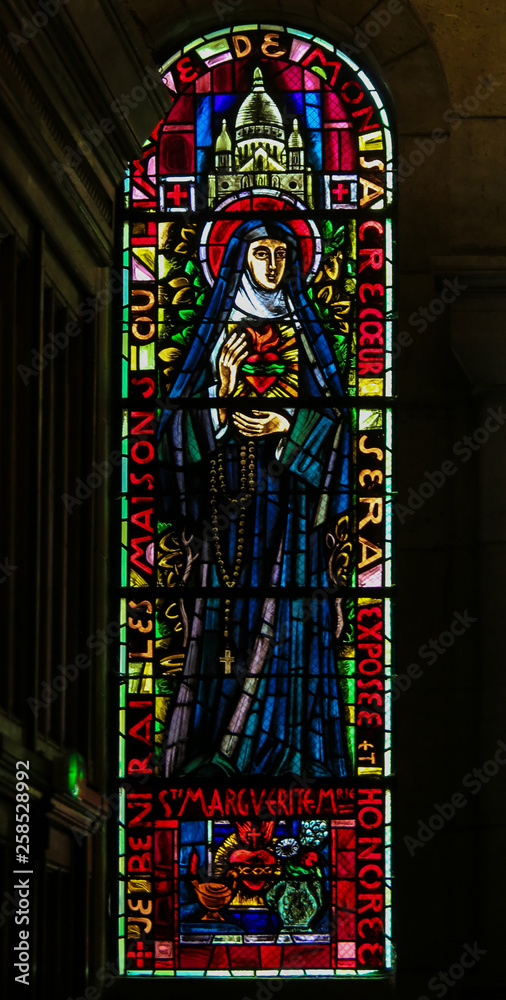 St. Margaret Mary Alacoque - Stained Glass in Sacre Coeur