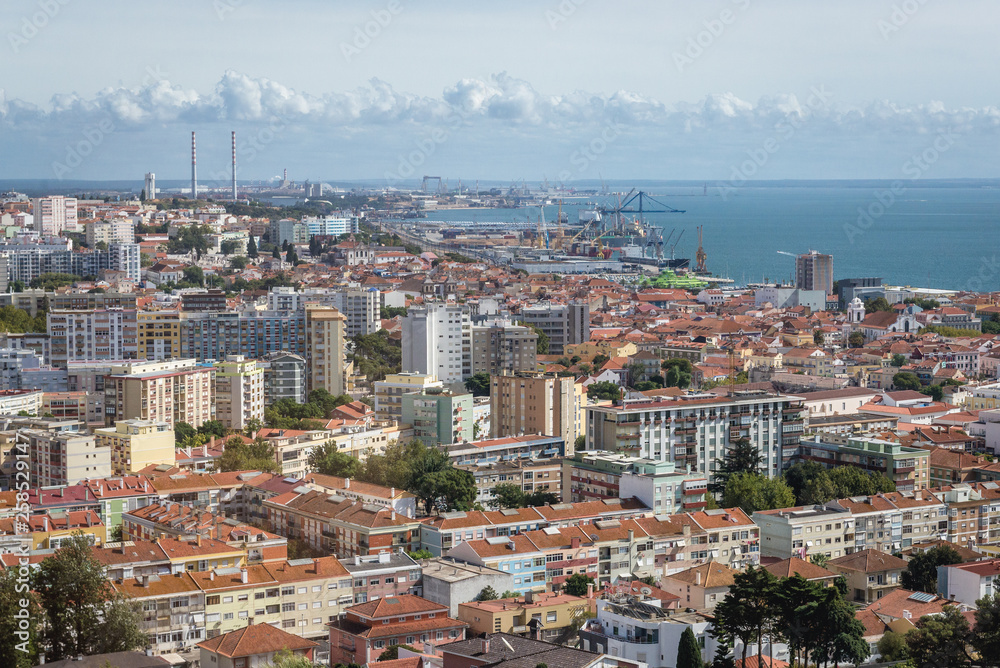 Setubal cityscape, a capital of Setubal district in Portugal